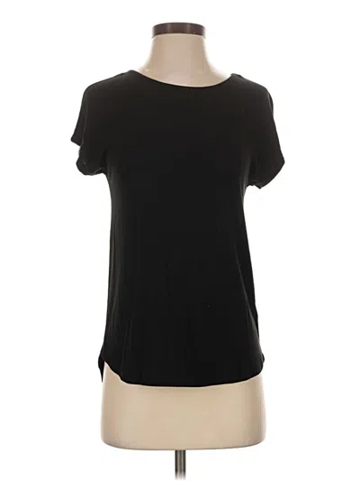 Pre-owned Adrienne Vittadini Short Sleeve Top Black Scoop Neck Tops