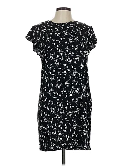 Pre-owned Adrienne Vittadini Short Sleeve Top Black Square Neckline Tops