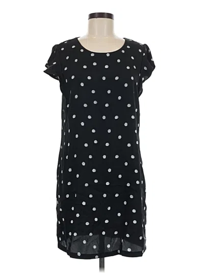 Pre-owned Adrienne Vittadini Short Sleeve Top Black Square Neckline Tops