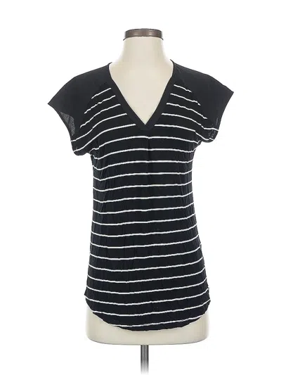 Pre-owned Adrienne Vittadini Short Sleeve Top Black V Neck Tops