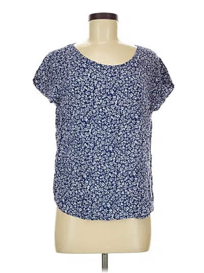 Pre-owned Adrienne Vittadini Short Sleeve Top Blue Scoop Neck Tops