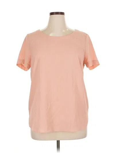 Pre-owned Adrienne Vittadini Short Sleeve Top Pink Scoop Neck Tops