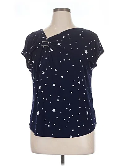 Pre-owned Adrienne Vittadini Short Sleeve T-shirt In Blue