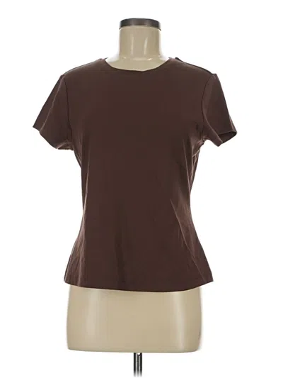 Pre-owned Adrienne Vittadini Short Sleeve T-shirt In Brown