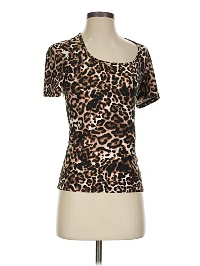 Pre-owned Adrienne Vittadini Short Sleeve T-shirt In Brown