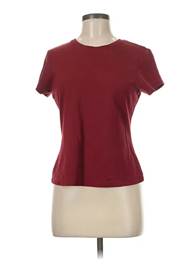 Pre-owned Adrienne Vittadini Short Sleeve T-shirt In Burgundy