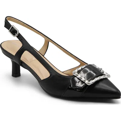Adrienne Vittadini Sippy Pointed Toe Slingback Pump In Black