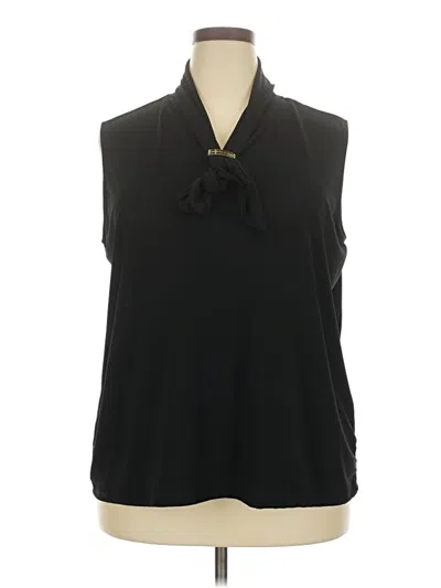 Pre-owned Adrienne Vittadini Sleeveless Blouse In Black