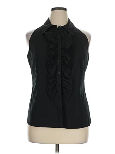 Pre-owned Adrienne Vittadini Sleeveless Blouse In Black