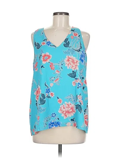 Pre-owned Adrienne Vittadini Sleeveless Blouse In Blue