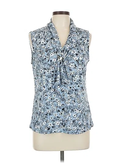 Pre-owned Adrienne Vittadini Sleeveless Blouse In Blue