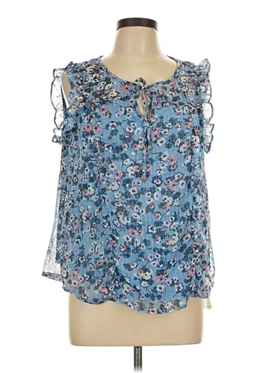 Pre-owned Adrienne Vittadini Sleeveless Blouse In Blue