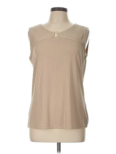 Adrienne Vittadini Sleeveless Blouse In Brown