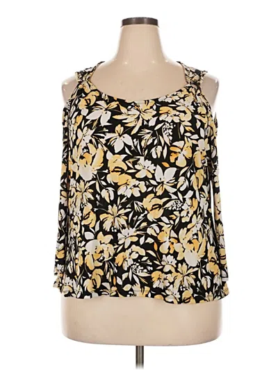 Pre-owned Adrienne Vittadini Sleeveless Blouse In Gold