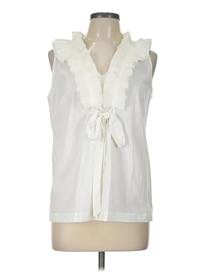 Pre-owned Adrienne Vittadini Sleeveless Blouse In Ivory