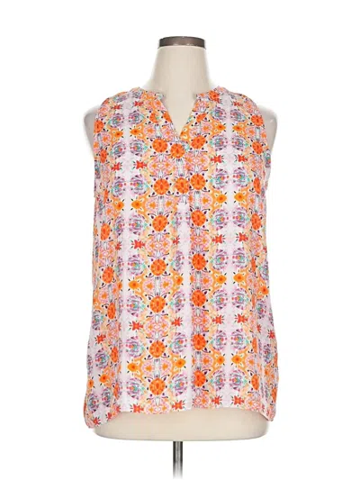 Pre-owned Adrienne Vittadini Sleeveless Blouse In Orange