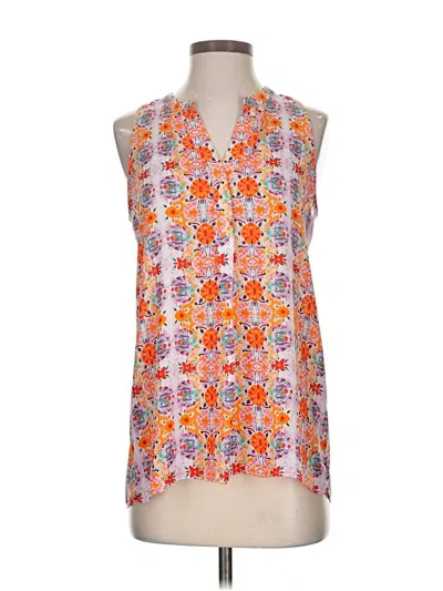 Pre-owned Adrienne Vittadini Sleeveless Blouse In Orange