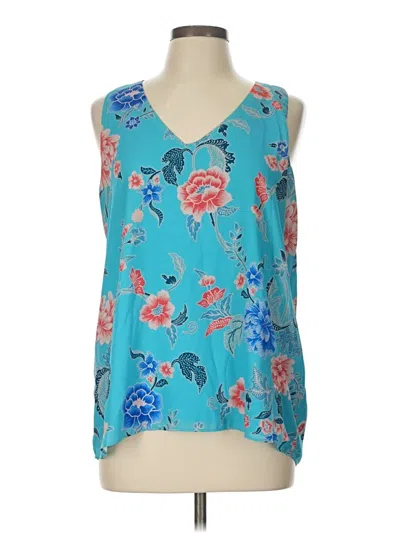 Pre-owned Adrienne Vittadini Sleeveless Blouse In Teal