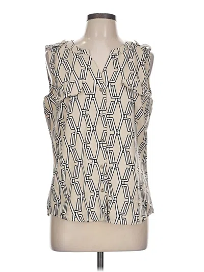 Pre-owned Adrienne Vittadini Sleeveless Blouse In White