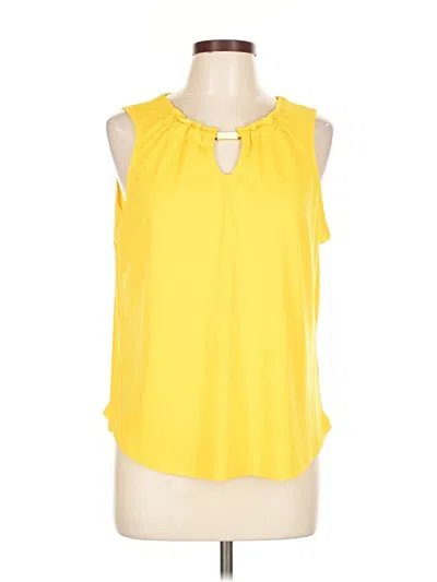 Pre-owned Adrienne Vittadini Sleeveless Blouse In Yellow