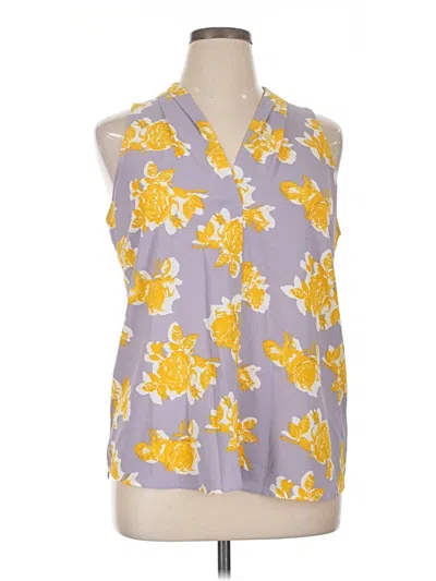 Pre-owned Adrienne Vittadini Sleeveless Blouse In Yellow