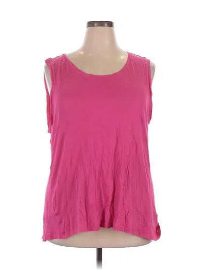 Pre-owned Adrienne Vittadini Sleeveless T-shirt In Pink