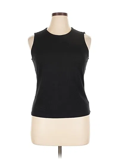 Pre-owned Adrienne Vittadini Sleeveless Top Black Halter Neckline Tops