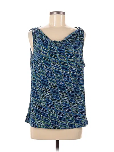 Pre-owned Adrienne Vittadini Sleeveless Top Blue One Shoulder Neckline Tops