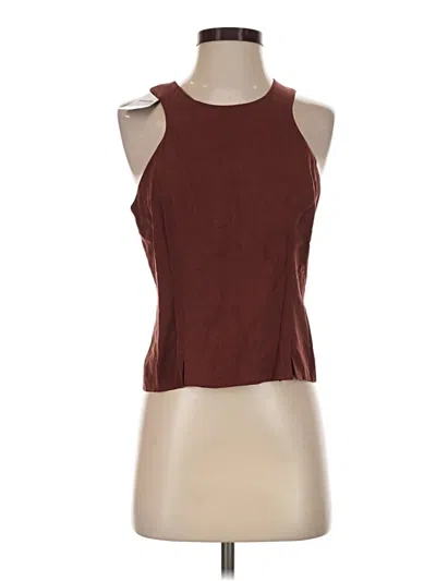 Pre-owned Adrienne Vittadini Sleeveless Top Burgundy Halter Neckline Tops