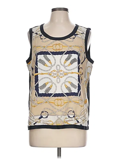 Pre-owned Adrienne Vittadini Sleeveless Top Gold Scoop Neck Tops