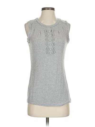 Pre-owned Adrienne Vittadini Sleeveless Top Gray Keyhole Neckline Tops