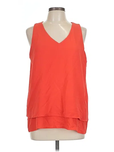 Pre-owned Adrienne Vittadini Sleeveless Top Orange V-neck Tops