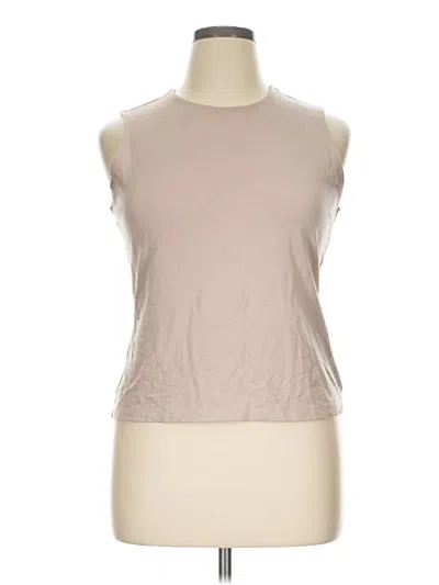 Pre-owned Adrienne Vittadini Sleeveless Top Tan Halter Neckline Tops