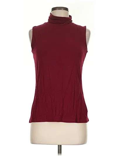 Pre-owned Adrienne Vittadini Sleeveless T-shirt In Burgundy
