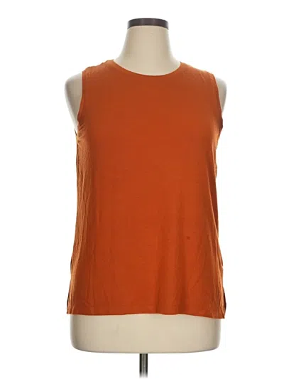 Pre-owned Adrienne Vittadini Sleeveless T-shirt In Orange