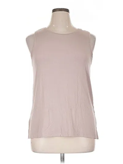 Pre-owned Adrienne Vittadini Sleeveless T-shirt In Tan