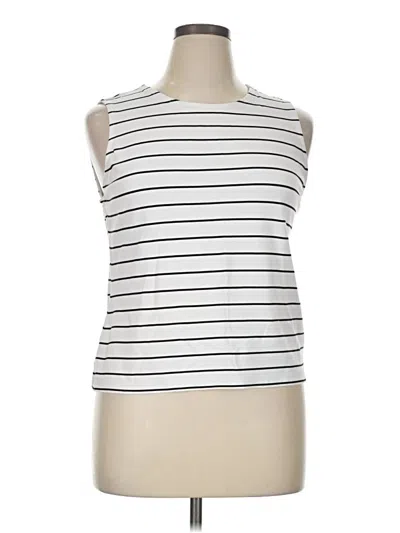 Pre-owned Adrienne Vittadini Sleeveless T-shirt In White