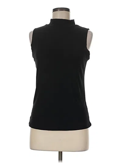 Pre-owned Adrienne Vittadini Sleeveless Turtleneck In Black