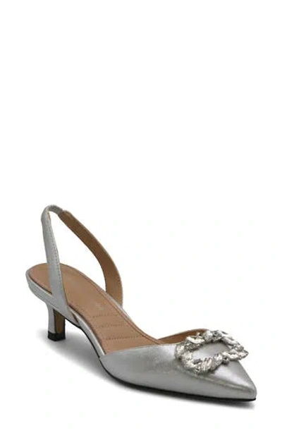 Adrienne Vittadini Suzer Jewel Embellished Pump In Silver