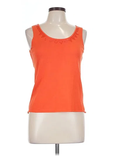 Pre-owned Adrienne Vittadini Tank Top Orange Halter Neckline Tops