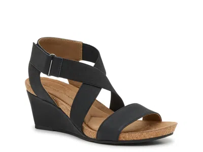 Adrienne Vittadini Title Wedge Sandal In Black