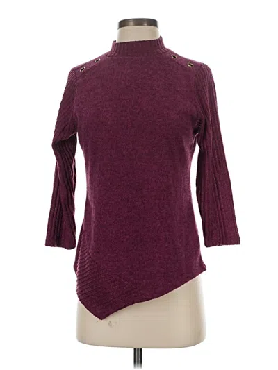 Pre-owned Adrienne Vittadini Turtleneck Sweater In Burgundy