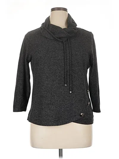 Pre-owned Adrienne Vittadini Turtleneck Sweater In Gray