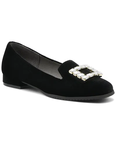 Adrienne Vittadini Vickee Velvet Loafer In Black