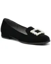 Adrienne Vittadini Vickee Velvet Loafer In Black
