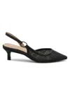 Adrienne Vittadini Piperrs Crystal Kitten Heel Slingback Pump In Black