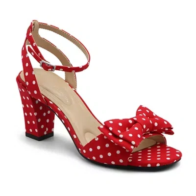 Adrienne Vittadini Womens Avalanche Heeled Sandals In Red