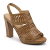 Adrienne Vittadini Womens Persia Heeled Sandals In Brown