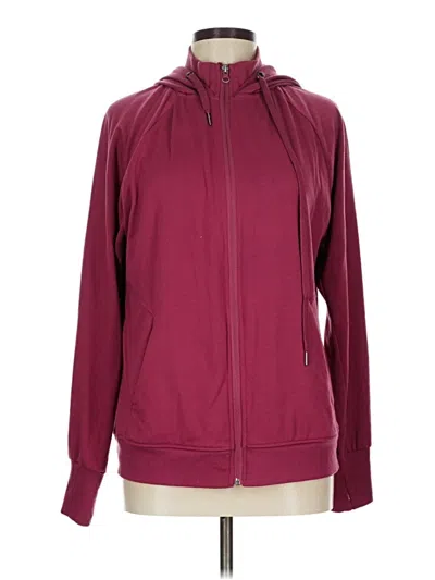 Pre-owned Adrienne Vittadini Zip Up Hoodie In Burgundy