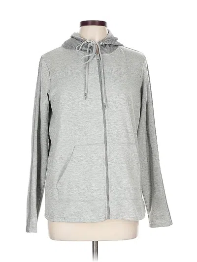 Pre-owned Adrienne Vittadini Zip Up Hoodie In Gray